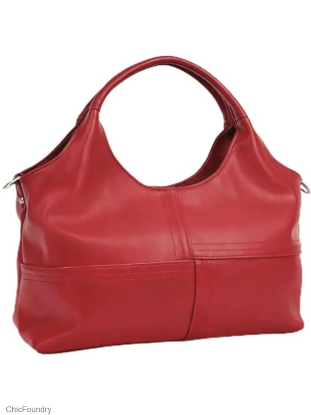 Vegan Leather Tote Hobo Bag with Detachable Satchel Strap